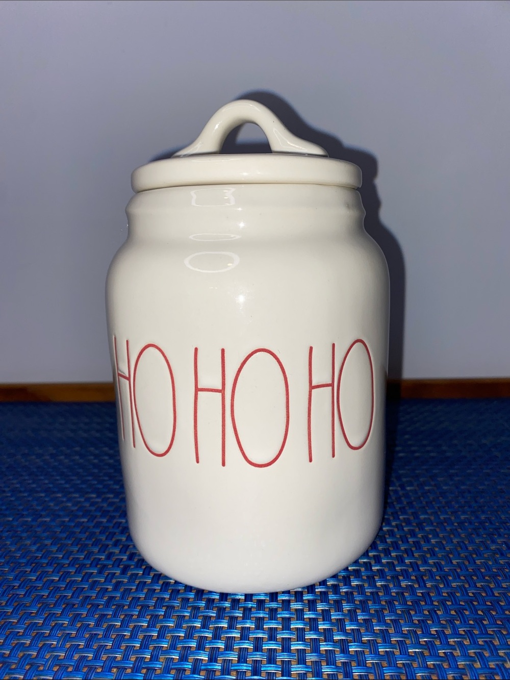 Rae Dunn Ho Ho Ho small canister